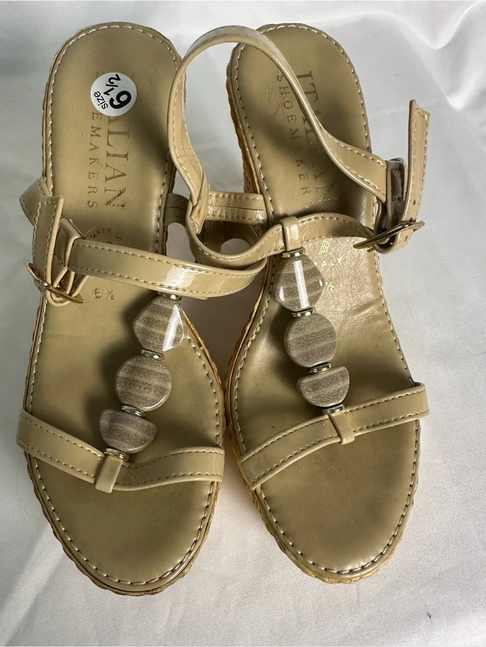 Beige Women's Platform Wedge Sandals